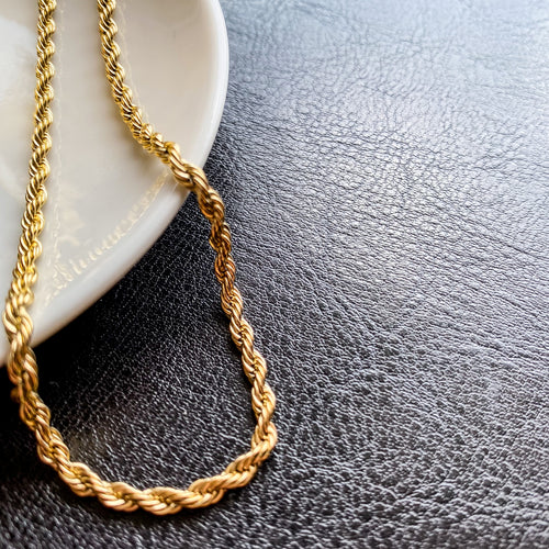 Harmony Gold 3 mm Rope Chain Necklace - Gold Hill Luxe