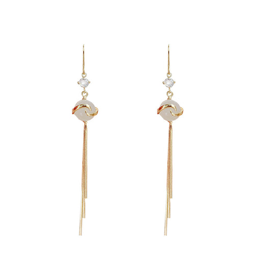 Jade Tassel Earrings - Gold Hill Luxe