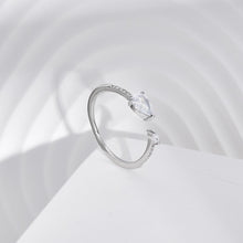 Load image into Gallery viewer, Dainty Sterling Silver Ring with Pear CZ Stones 
