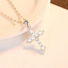 Load image into Gallery viewer, Sterling Silver Cross CZ Necklace
