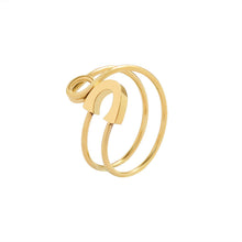 Load image into Gallery viewer, gold safety pin ring
