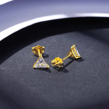 Load image into Gallery viewer, Triangle Cut 14K Gold Plated Sterling Silver Earrings
